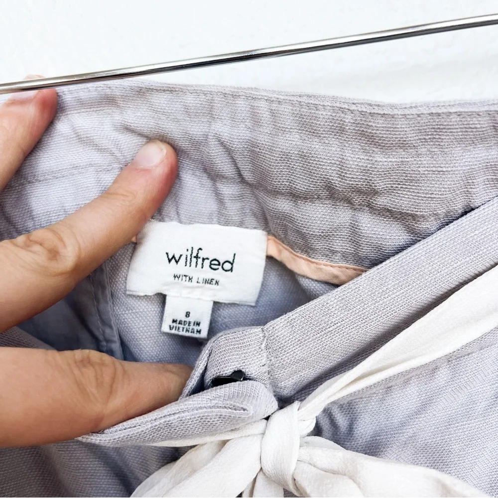 Wilfred Aritzia Allant Linen Pants Gray Size 8